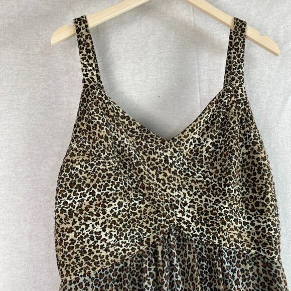 Vintage Robbie Bee Womens Babydoll Maxi Dress Size 14 L Animal Print Grunge Goth - Picture 2 of 9